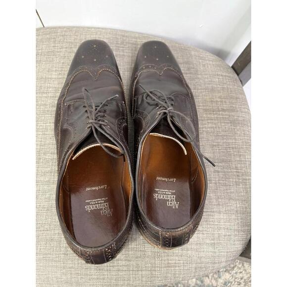 Allen Edmonds Shoes Mens 12 Larchmont Wingtip Dress Career Dark Chocolate